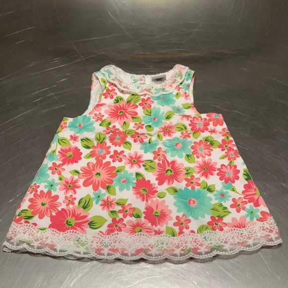 “Little Me” Super Cute Baby Girl’s Floral Lace Accents Sleeveless Dress - Picture 1 of 4